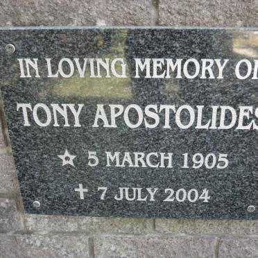 APOSTOLIDES Tony 1905-2004