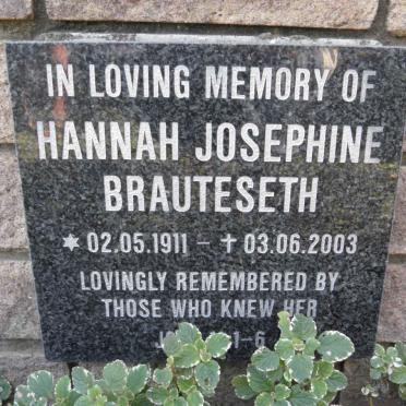 BRAUTESETH Hannah Josephine 1911-2003