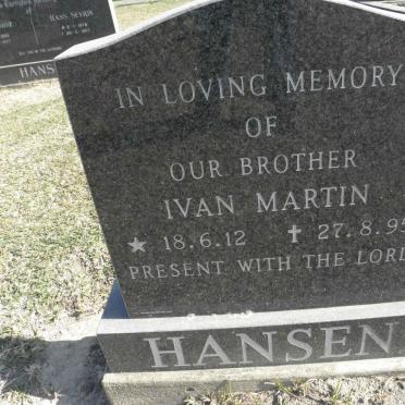 HANSEN Ivan Martin 1912-1995