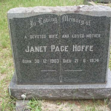 HOFFE Janet Page 1903-1974