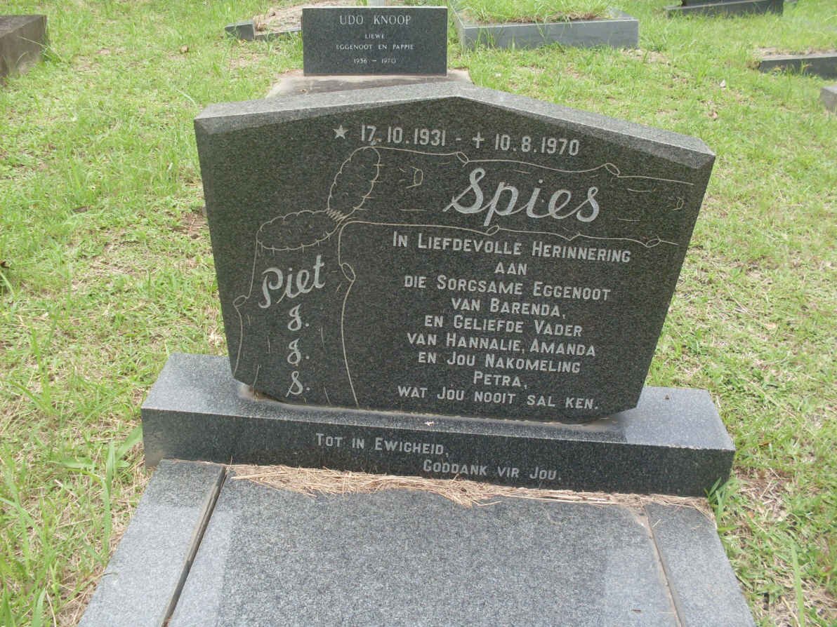 SPIES J.J.S. 1931-1970