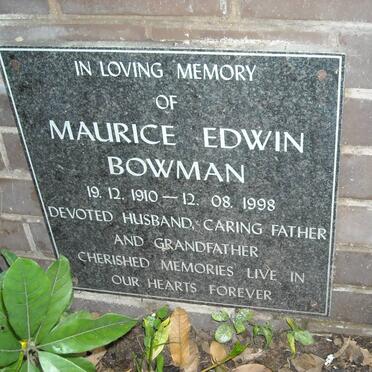 BOWMAN Maurice Edwin 1910-1998