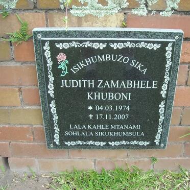 KHUBONI Judith Zamabhele 1974-2007
