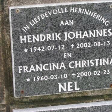 NEL Hendrik Johannes 1942-2002 &amp; Francina Christina 1960-2000