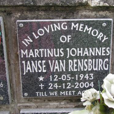 RENSBURG Martinus Johannes, Janse van 1943-2004