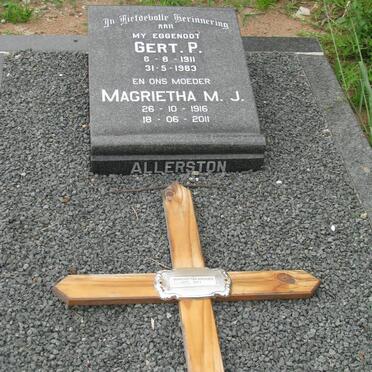 ALLERSTON Gert P. 1911-1983 &amp; Magrietha M.J. 1916-2001