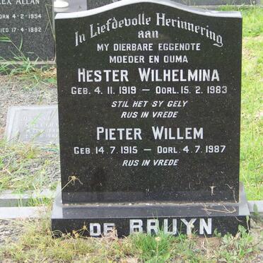 BRUYN Pieter Willem, de 1915-1987 &amp; Hester Wilhelmina 1919-1983