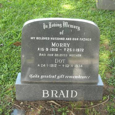 BRAID Morry 1910-1972 &amp; Dot 1912-1974