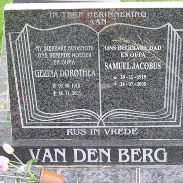 BERG Samuel Jacobus 1919-2005 &amp; Gezina Dorothea 1915-2003
