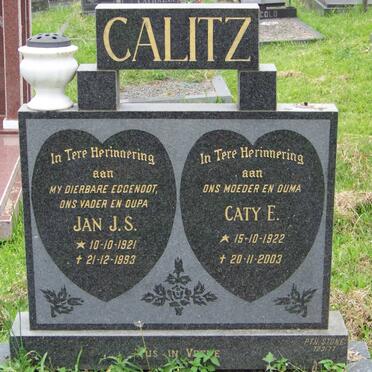 CALITZ Jan J.S. 1921-1993 &amp; Caty E. 1922-2003