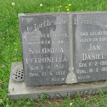 DAFEL Jan Daniel 1901-1992 &amp; Salomina Petronella 1902-1977