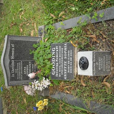 GOODING Robert Vivian 1939-2011 &amp; Annette Sophia 1944-2010 :: OOSTHUIZEN Anna Sophia 1923-2001