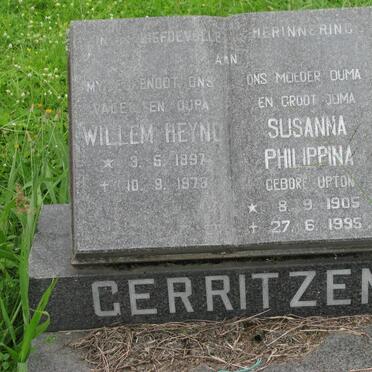 GERRITZEN Willem Heyno 1897-1978 &amp; Susanna Philippina UPTON 1905-1995
