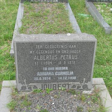 JOUBERT Albertus Petrus 1904-1978 &amp; Adriana Cornelia 1914-1999