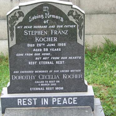 KOCHER Stephen Franz -1966 &amp; Dorothy Cecilia -2002