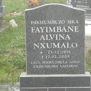 NXUMALO Fayimbane Alvina 1916-2005