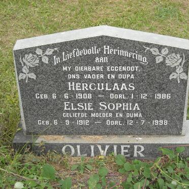 OLIVIER Herculaas 1908-1986 &amp; Elsie Sophia 1912-1998