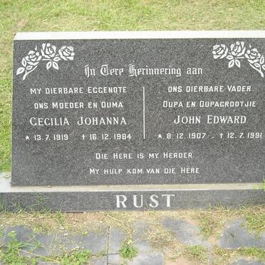 RUST John Edward 1907-1991 &amp; Cecilia Johanna 1919-1984