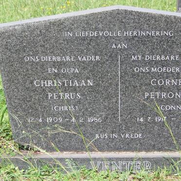 VENTER Christiaan Petrus 1909-1986 &amp; Cornelia Petronella 1917-1970
