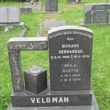 VELDMAN Richard Gerhardus 1905-1975 &amp; Heila Aletta 1904-1979
