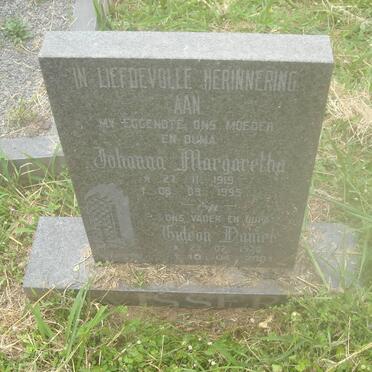 VISSER Gideon Daniel 1920-200? &amp; Johanna Margaretha 1919-1995