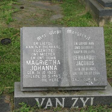 ZYL Gerhardus Jacobus 1923-2004 &amp; Magrietha Johanna 1920-1985