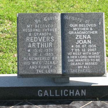 GALLICHAN Redvers Arthur 1936-1985 &amp; Zena Joan 1936-2007