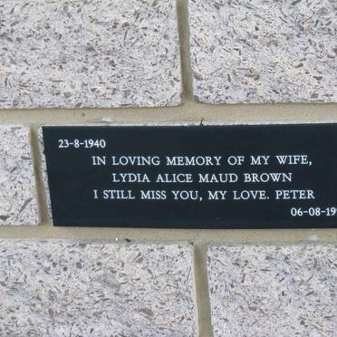 BROWN Lydia Alice Maud 1940-1999