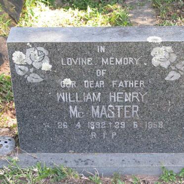 Mc MASTER William Henry 1892-1958