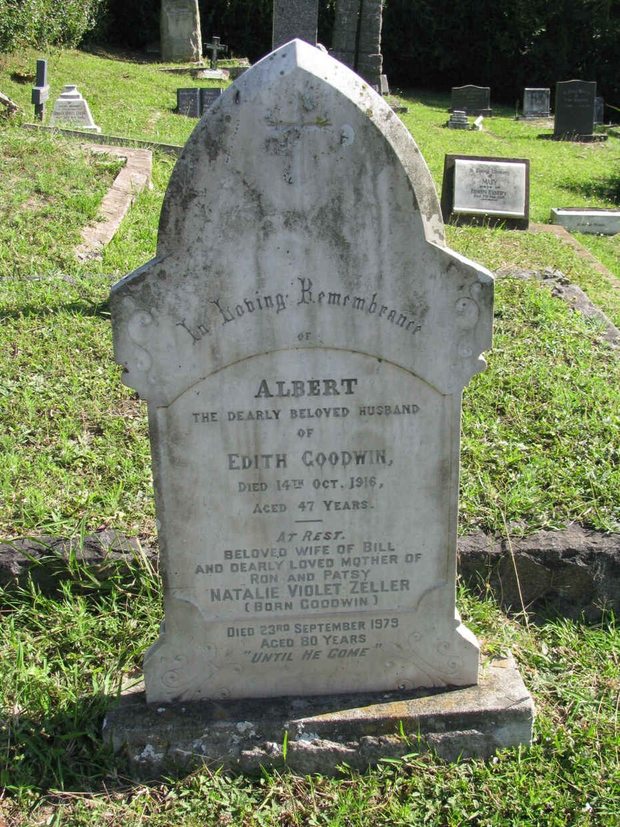 GOODWIN Albert -1916 :: ZELLER Natalia Violet  nee GOODWIN -1979