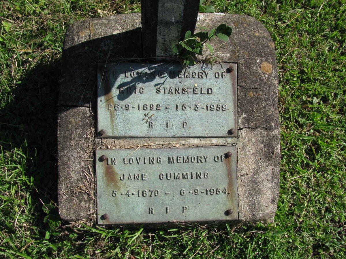 STANSFELD Eric 1892-1959 :: CUMMING Jane 1870-1954