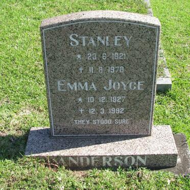 ANDERSON Stanley 1921-1978 &amp; Emma Joyce 1927-1992