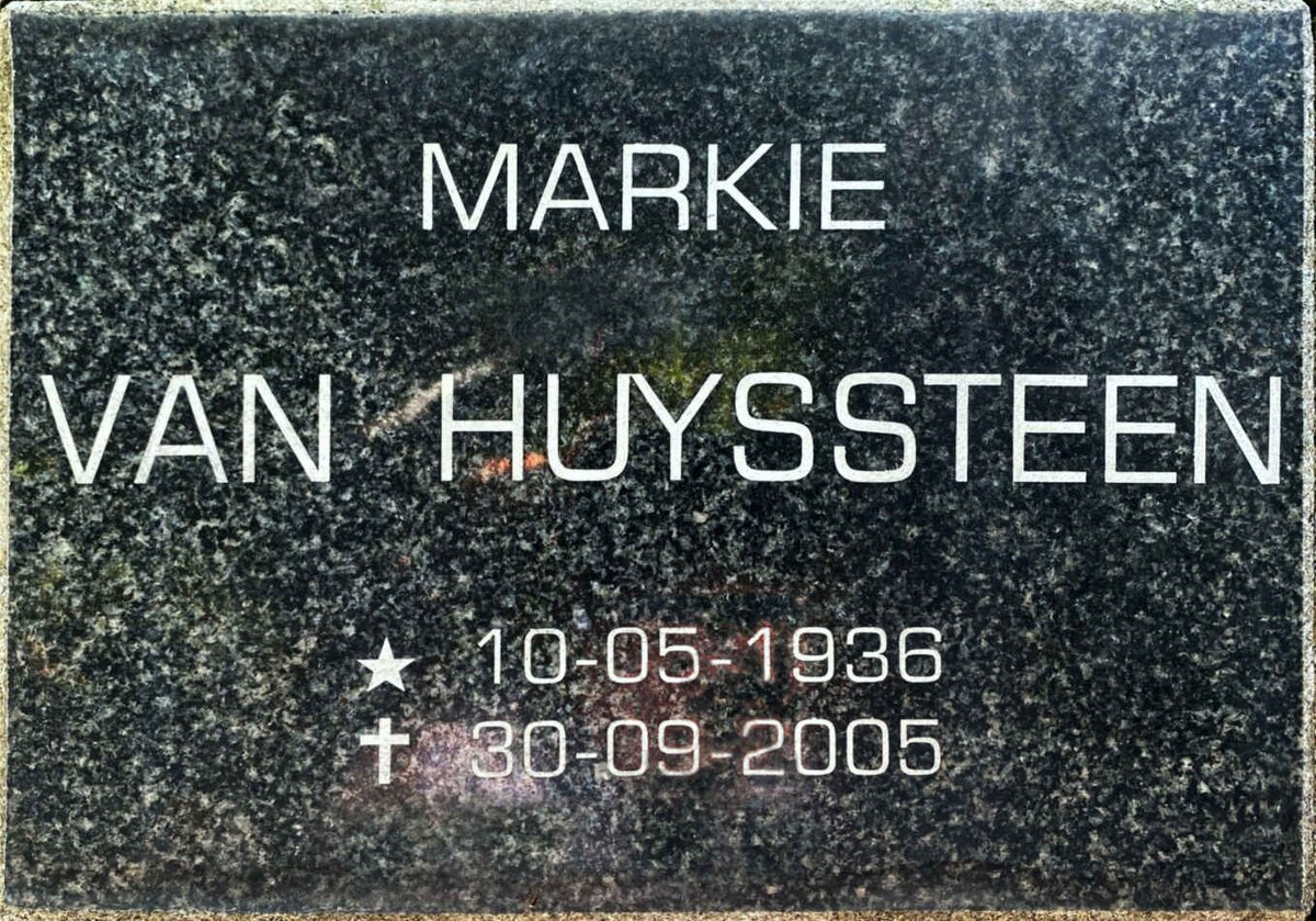 HUYSSTEEN Markie, van 1936-2005
