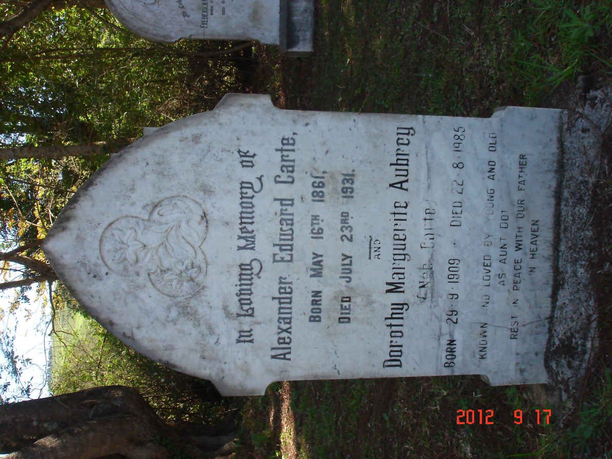 CARTE Alexander Edward 1861-1931 :: AUBREY Dorothy Marguerite nee CARTE 1909-1985