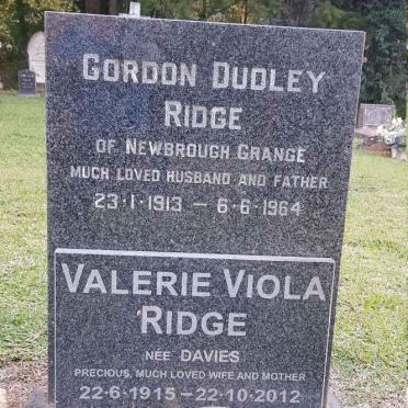 RIDGE Gordon Dudley 1913-1964 &amp; Valerie Viola DAVIES 1915-2012 :: RIDGE Ian Dudley -1973