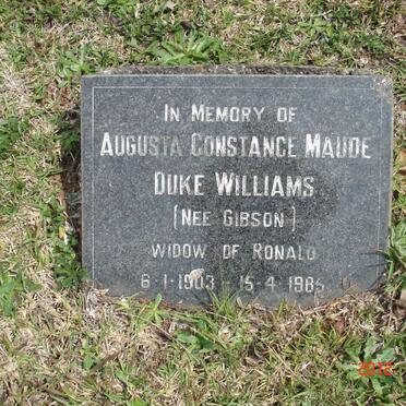 WILLIAMS Augusta Constance Maude Duke nee GIBSON 1903-1985