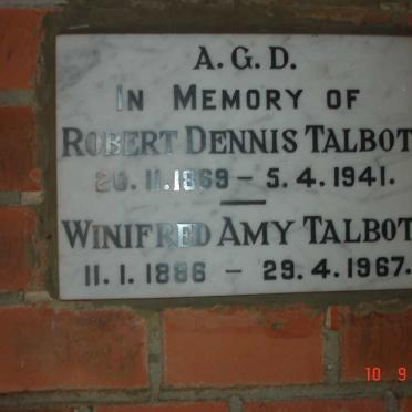 TALBOT Robert Dennis 1869-1941 :: TALBOT Winifred Amy 1886-1967