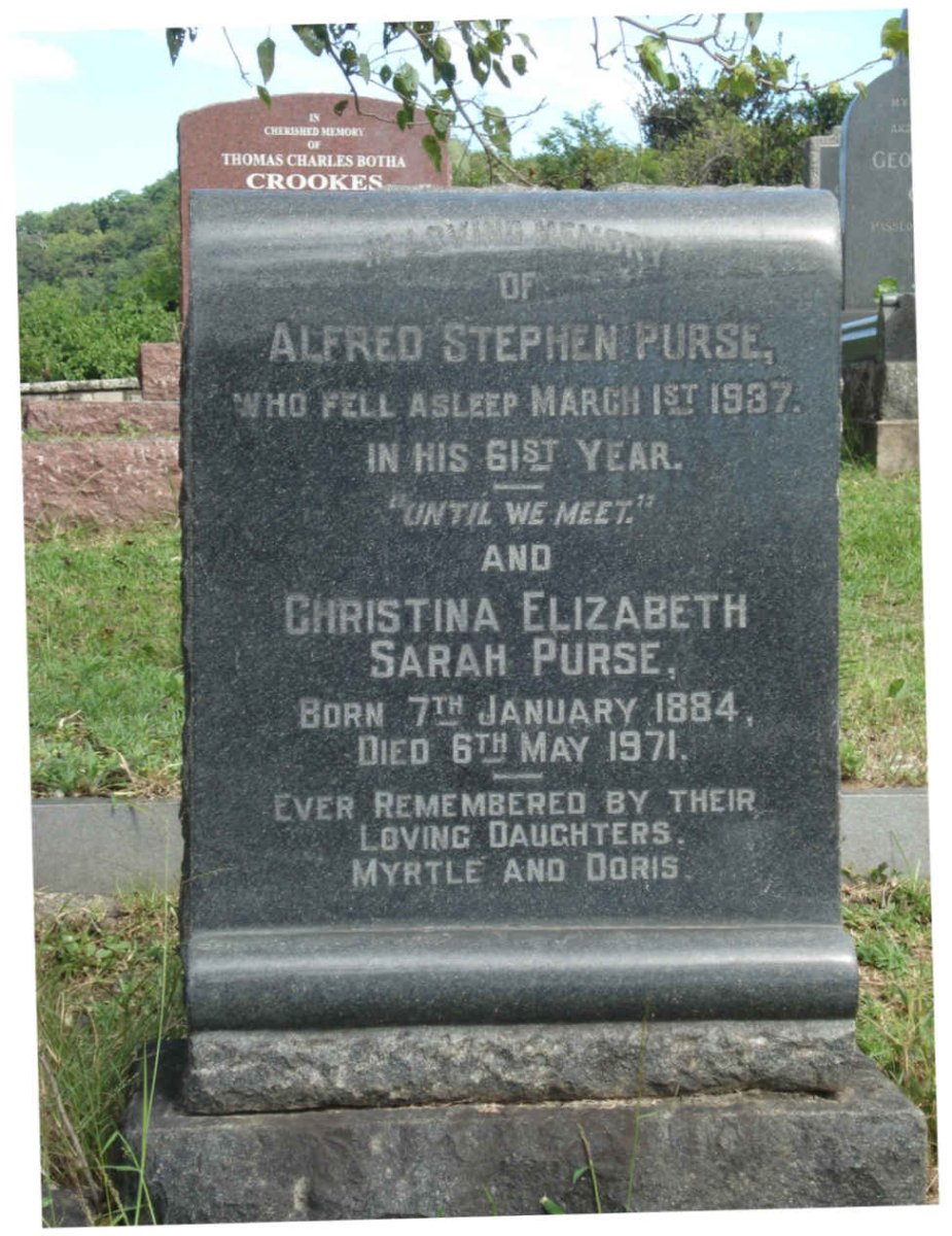 PURSE Alfred Stephen -1937 &amp; Christina Elizabeth Sarah 1884-1971