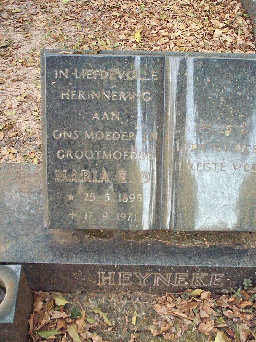 HEYNEKE Maria E.D. 1895-1971