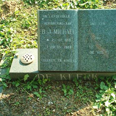 KLERK  B.J. Michael, de 1918-1989