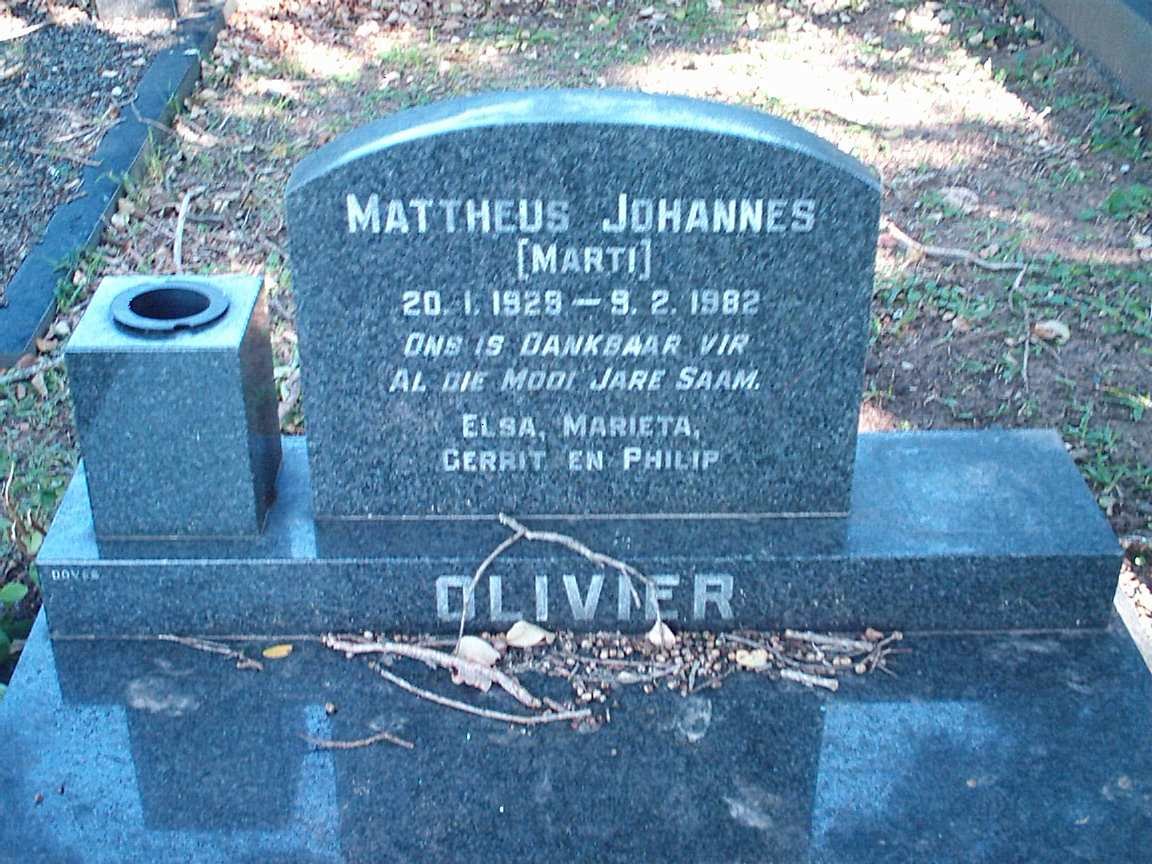 OLIVIER Mattheus Johannes 1928-1982
