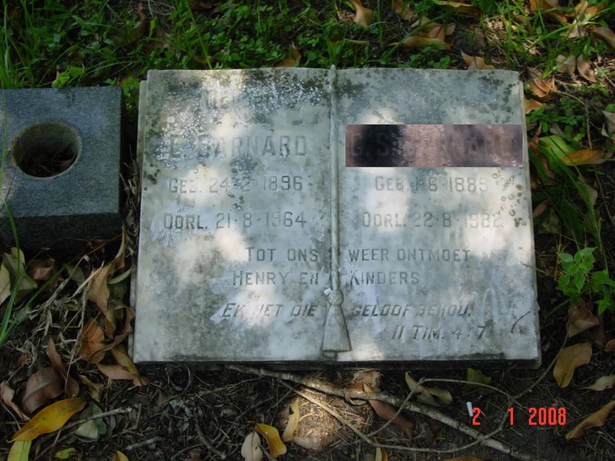 BARNARD E. 1896-1964 &amp;  G.S. 1885-1982