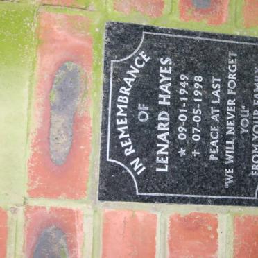 HAYES Lenard 1949-1998