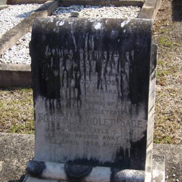 FAYLE J. Ernest -1905 aged 15 :: SAGE Florence Violet nee FAYLE -1959