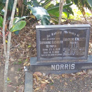 NORRIS Raymond Kingsley 1931-1995 &amp; Lorraine Elizabeth Olympia 1940-1992