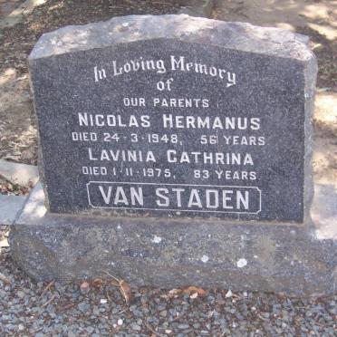 STADEN Nicolas Hermanus, van -1948  &amp; Lavinia Cathrina -1975