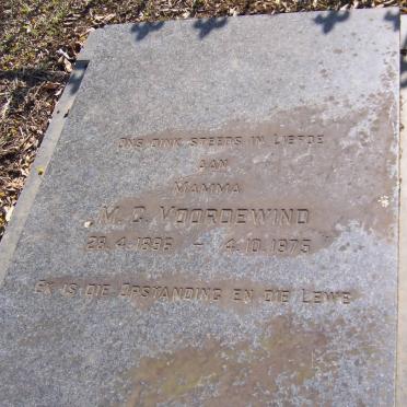 VOORDEWIND M.G. 1896-1975