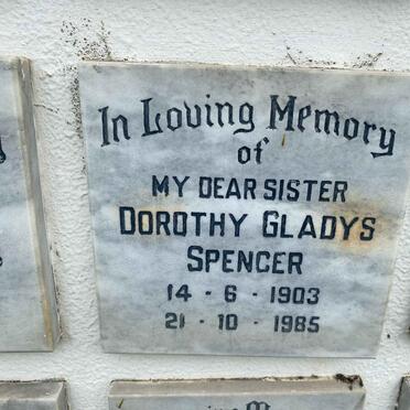 SPENCER Dorothy Gladys 1903-1985
