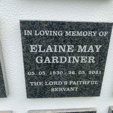 GARDINER Elaine May 1930-2021