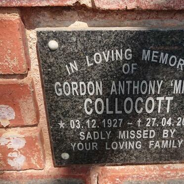 COLLOCOTT Gordon Anthony Mick 1927-2011